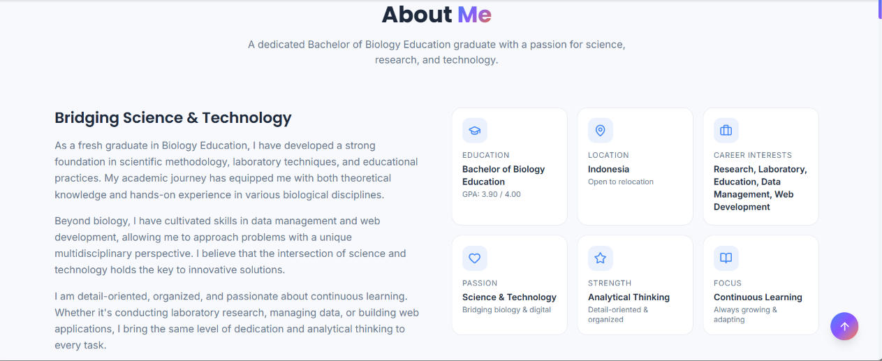 Expertise cards with interactive hover effects