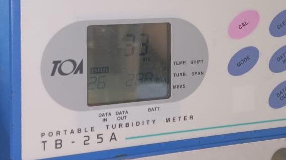 Turbidity measurement using turbidimeter — 33 NTU